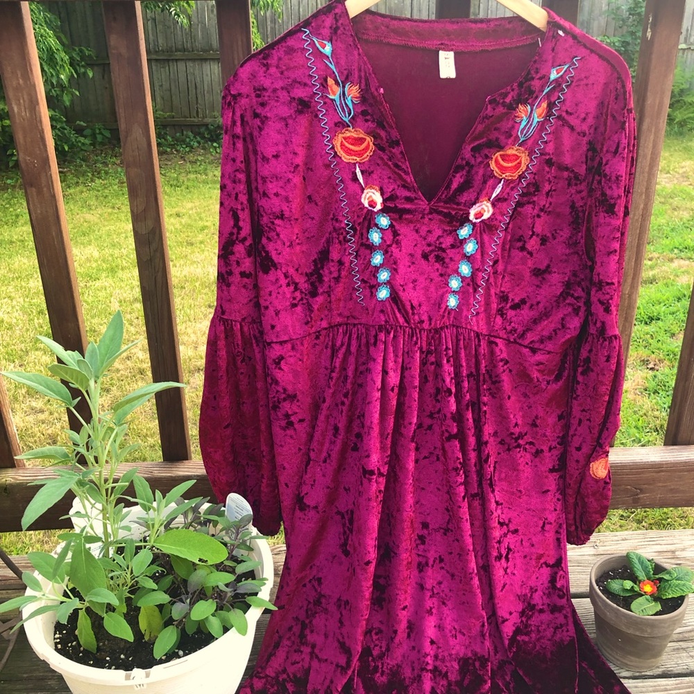 Boho velvet dress